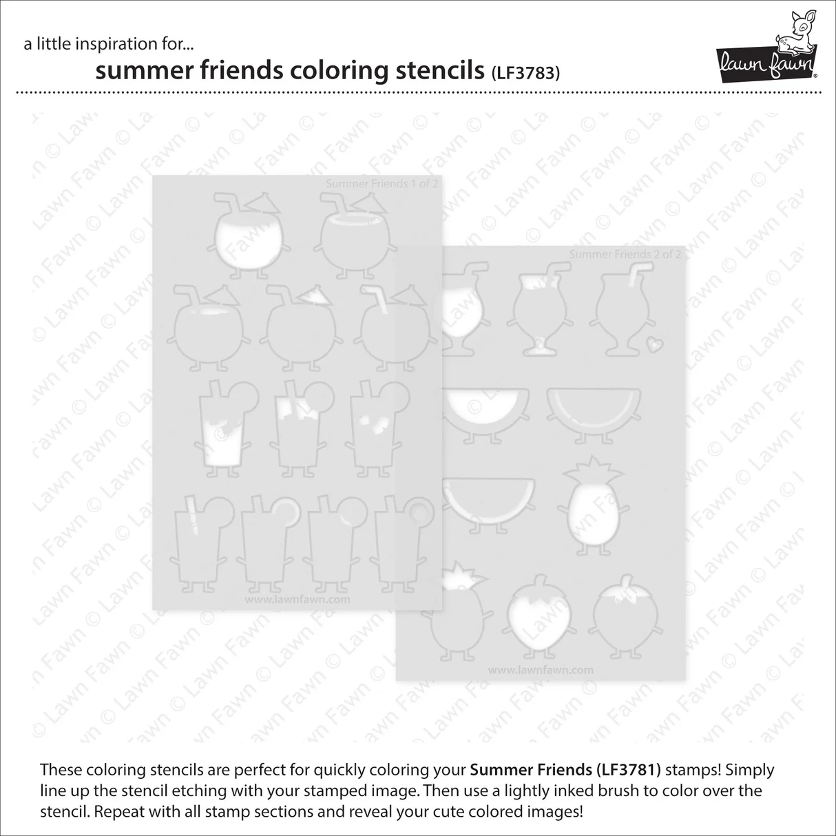 Lawn Fawn - Summer Friends Stamp, Die & Stencil Bundle