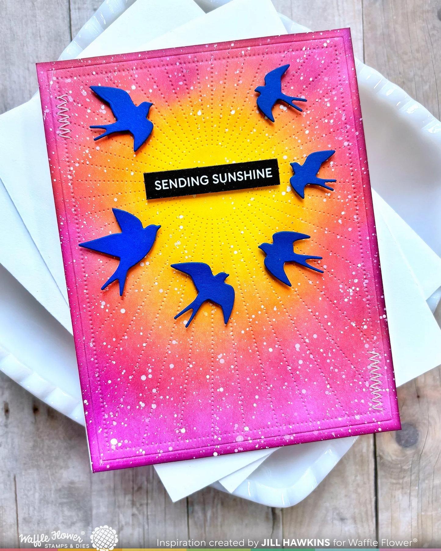Waffle Flower - Postage Collage - Swallow  Silhouettes Die Set