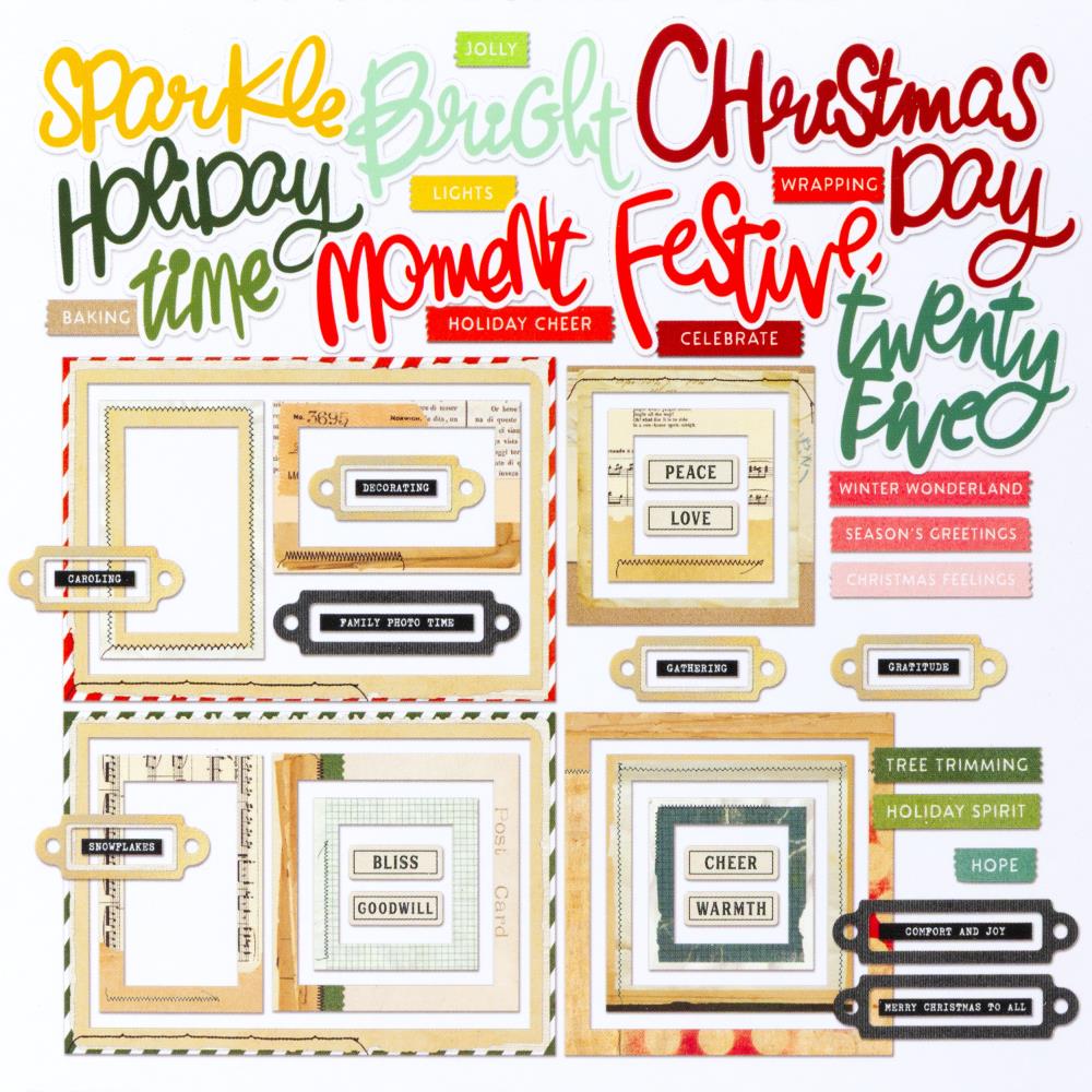 49 and Market - Mistletoe & Memories - Chipboard Set: Basics