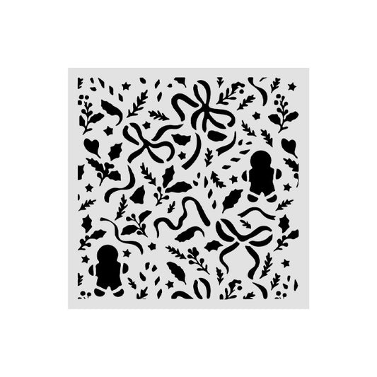 Stamperia - Christmas Ribbons and Gingerbread Stencil