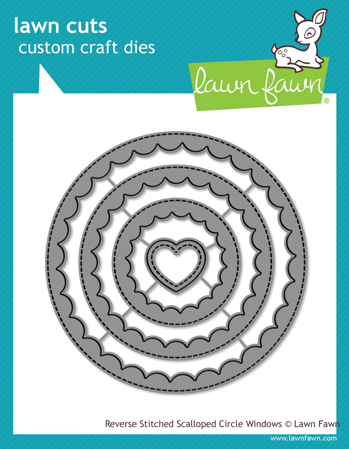 Lawn Fawn - Reverse Stitched Scalloped Circle Windows Die Set