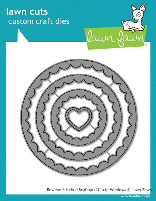 Lawn Fawn - Reverse Stitched Scalloped Circle Windows Die Set