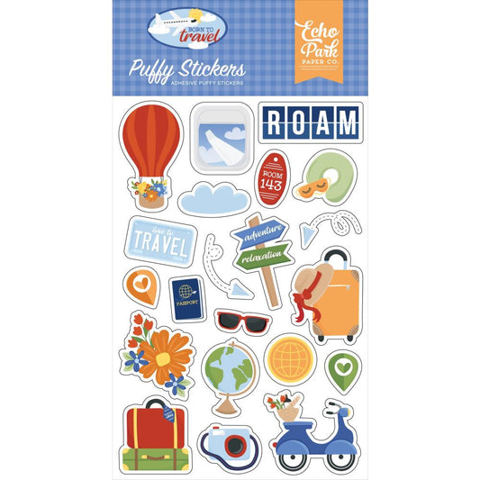 Echo Park - Born To Travel - Puffy Stickers