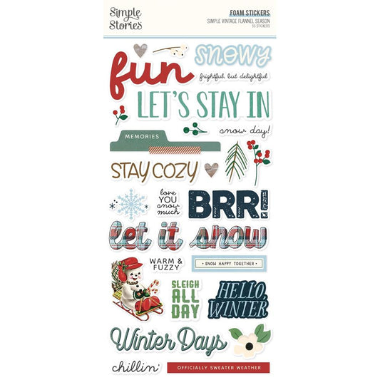 Simple Stories - Simple Vintage Flannel Season - Foam Stickers