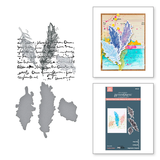 Spellbinders - BetterPress - Feather Dream Press Plate & Die Bundle