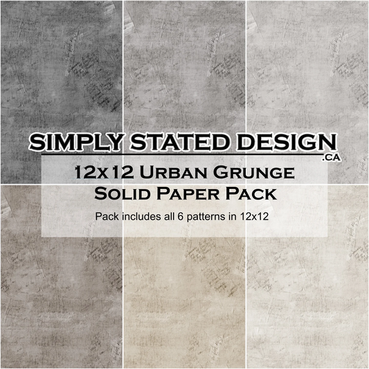 Simply Stated - Urban Grunge - 12x12 Solid Paper Pack