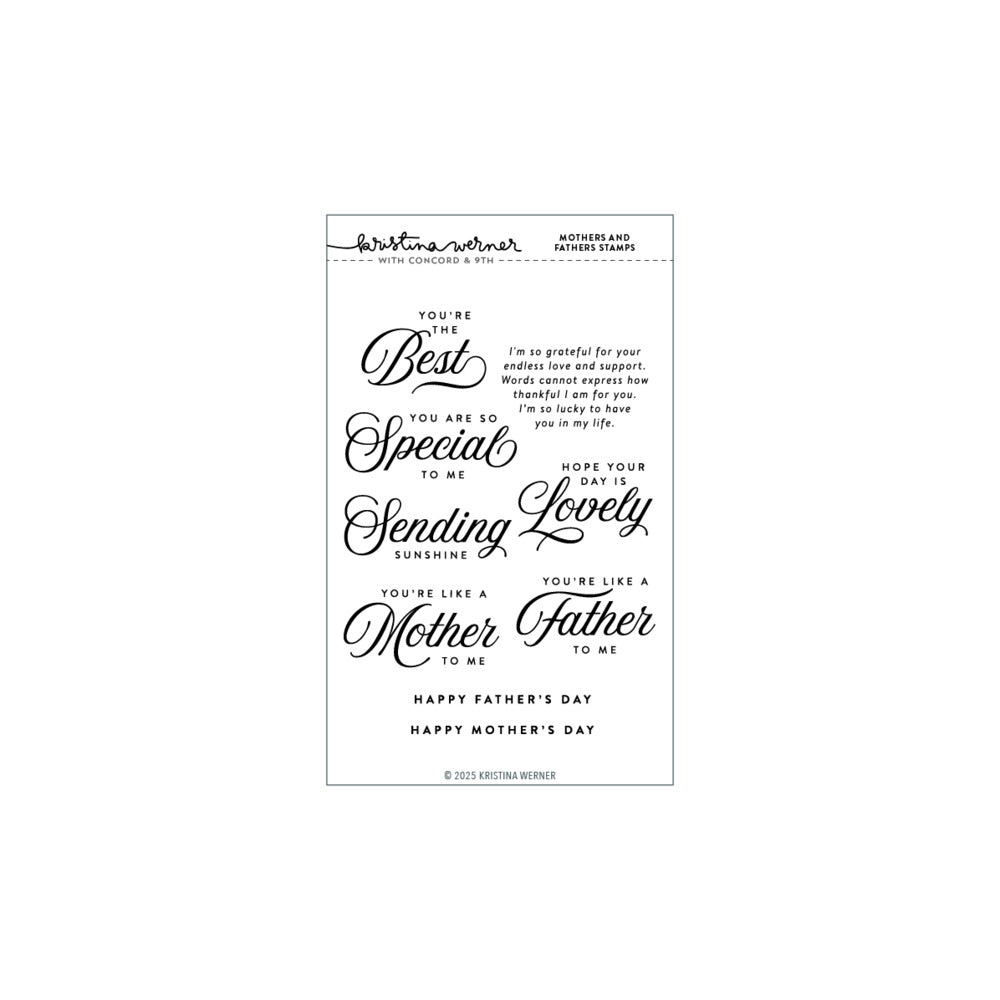 Concord & 9th - Mothers and Fathers Stamp & Die Bundle by Kristina Werner