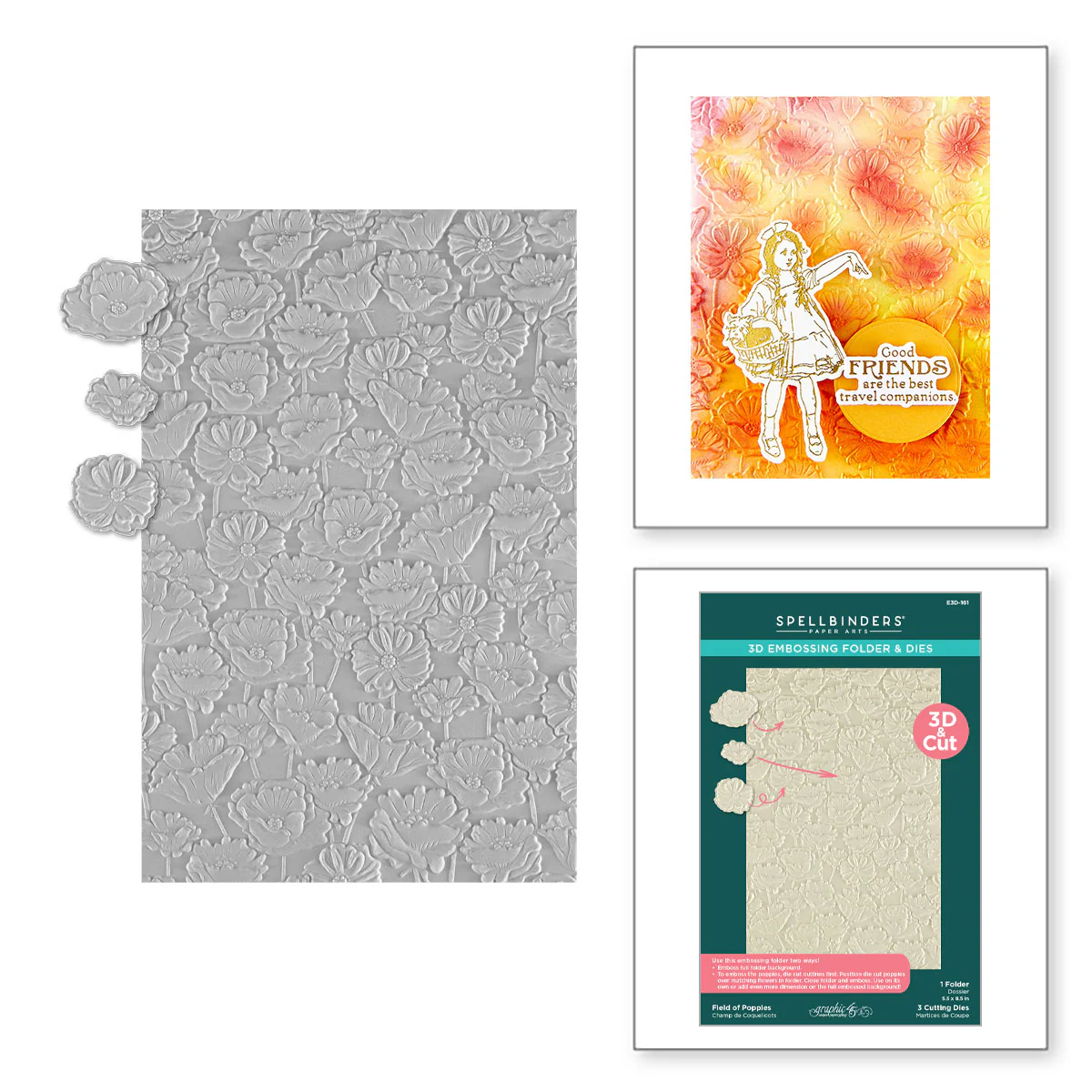 Spellbinders - 3D Embossing & Cut Folder - Wonder of Oz - Field of Poppies