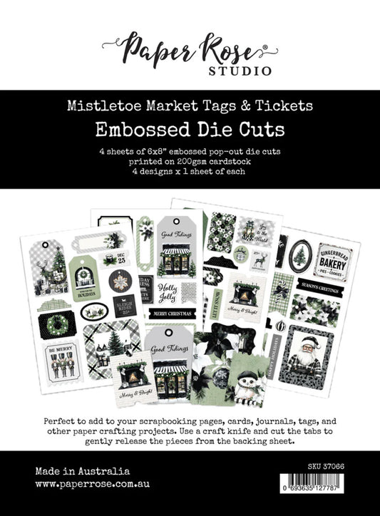 Paper Rose - Mistletoe Market - Tags & Tickets Embossed Die Cuts