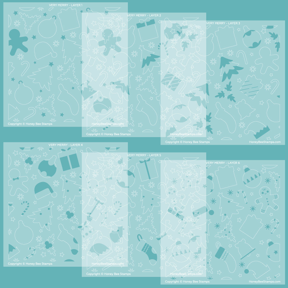 Honey Bee - Very Merry Stencil & Die Bundle