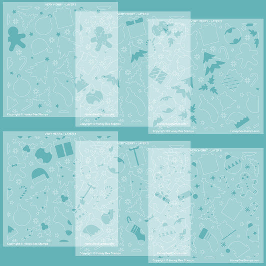 Honey Bee - Very Merry Stencil & Die Bundle