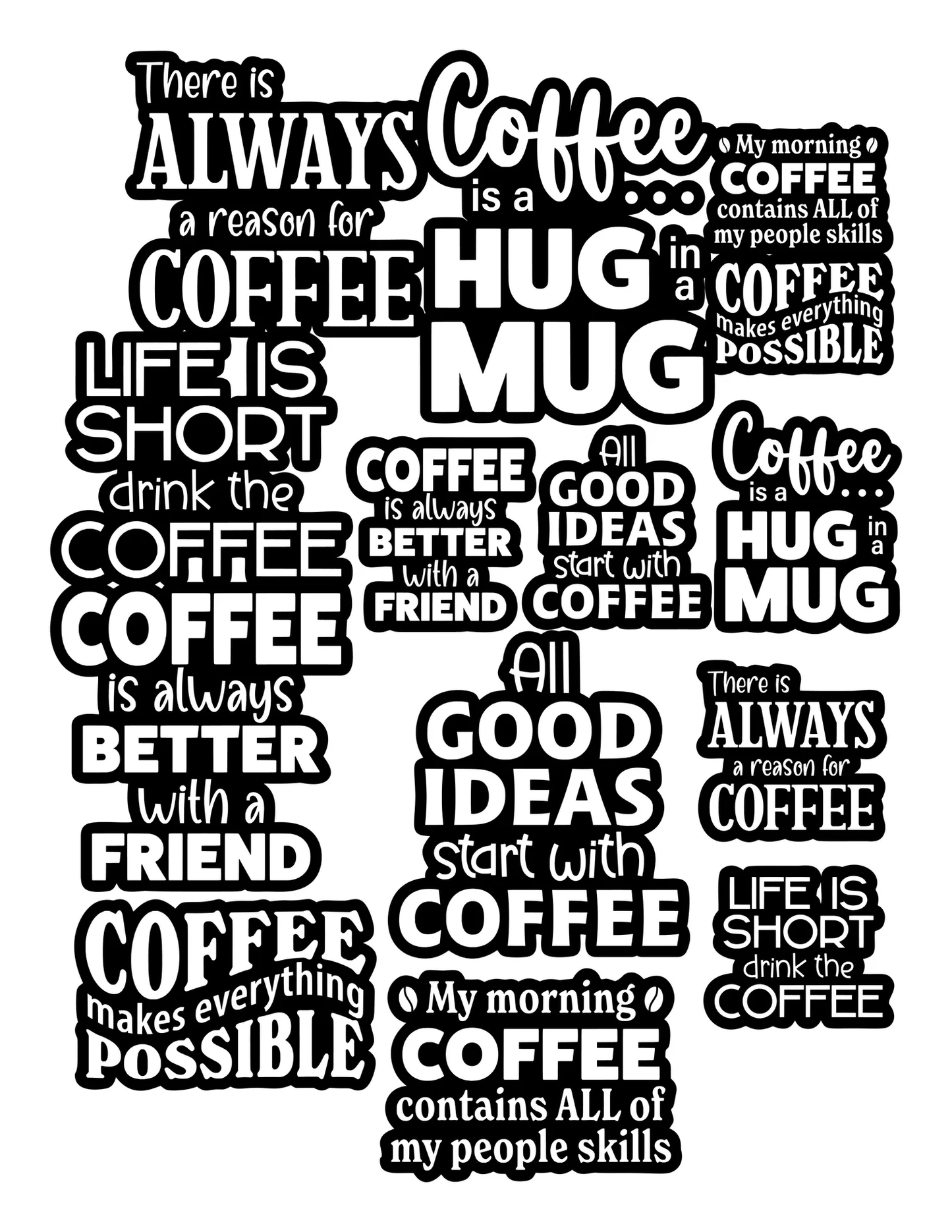 Simply Stated - Ephemera Pack - Coffee Reverse Sentiments