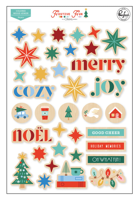 Pinkfresh - Festive Fun - Coloured Wood Veneer