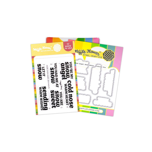 Waffle Flower - Snow Angel Sentiments Stamp & Die Bundle
