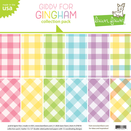 Lawn Fawn - Giddy For Gingham - 12x12 Petite Paper Pack