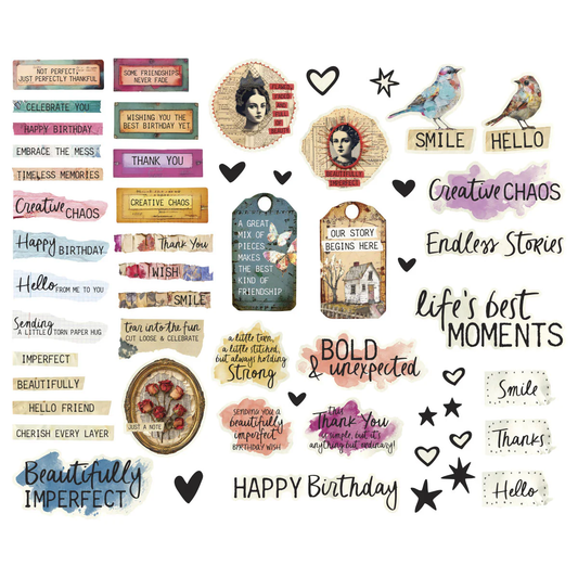 Spellbinders - Beautifully Imperfect - Die Cut Sentiments