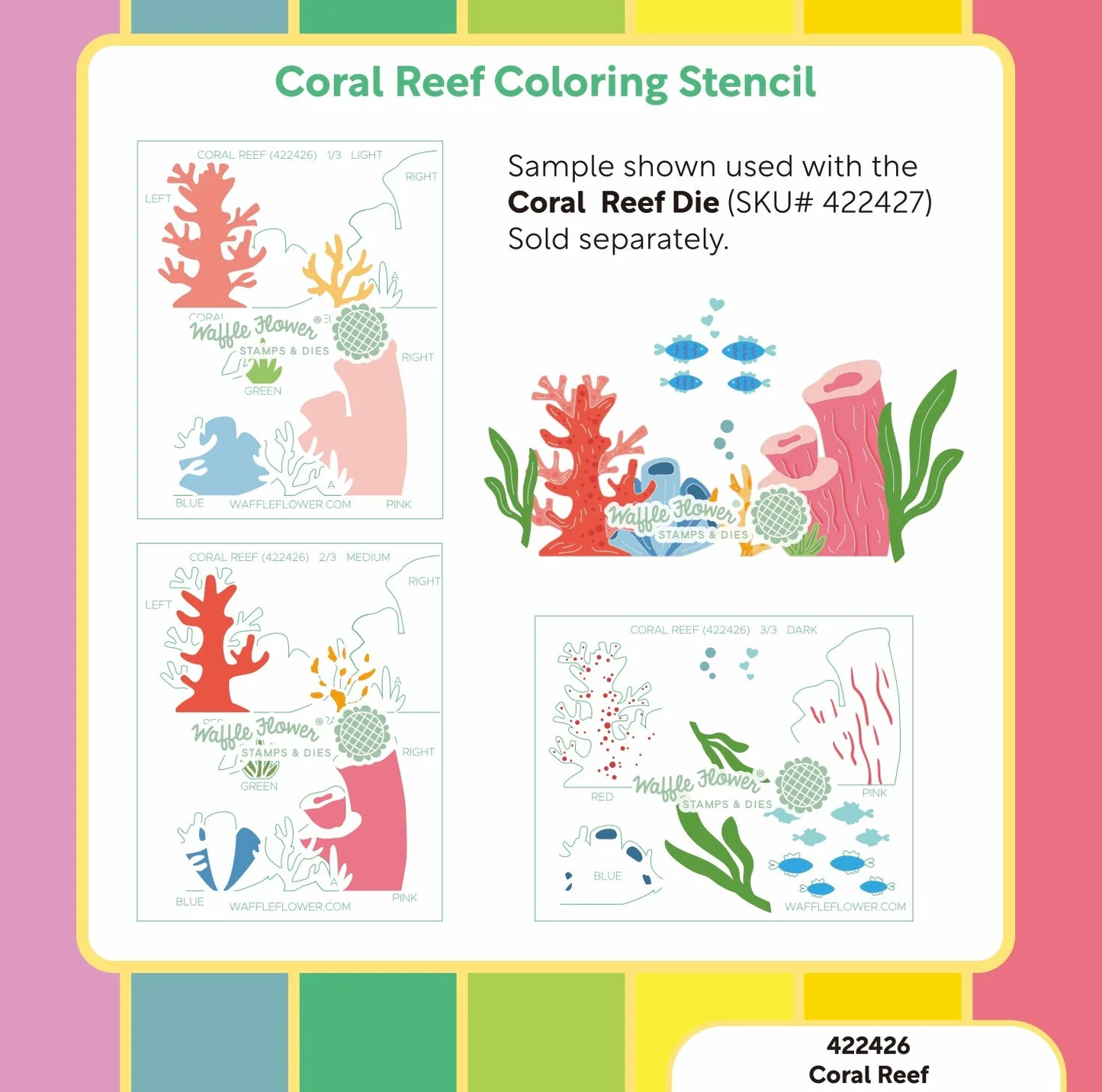 Waffle Flower - Coral Reef Coloring Stencil Set
