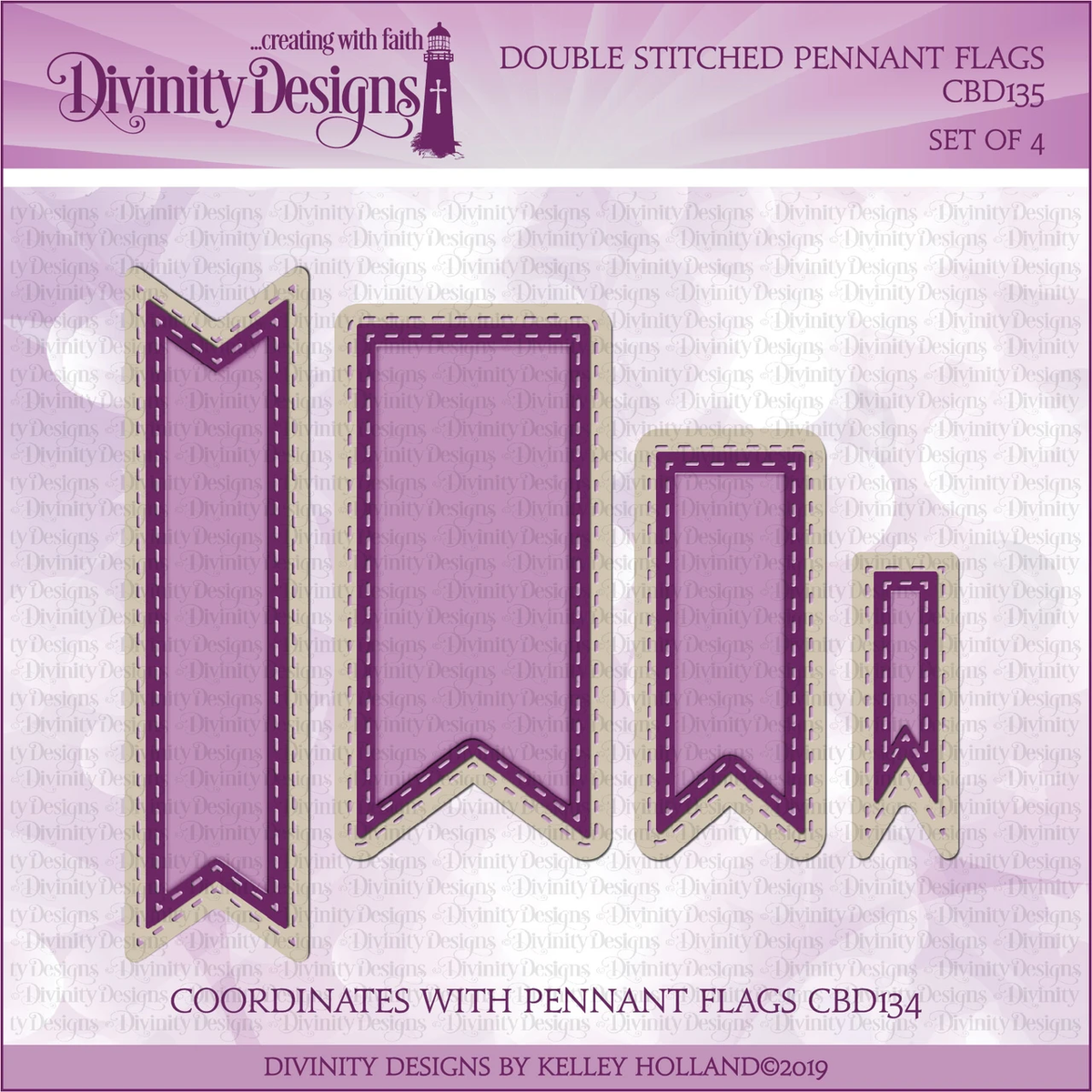 Divinity Designs - Double Stitched Pennant Flags Die Set