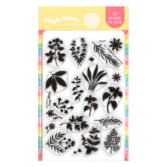 Waffle Flower - Postage Collage - Herb Silhouettes Stamp Set
