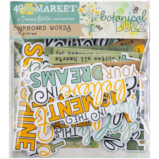 49 and Market - Botanical Buzz - Chipboard Set