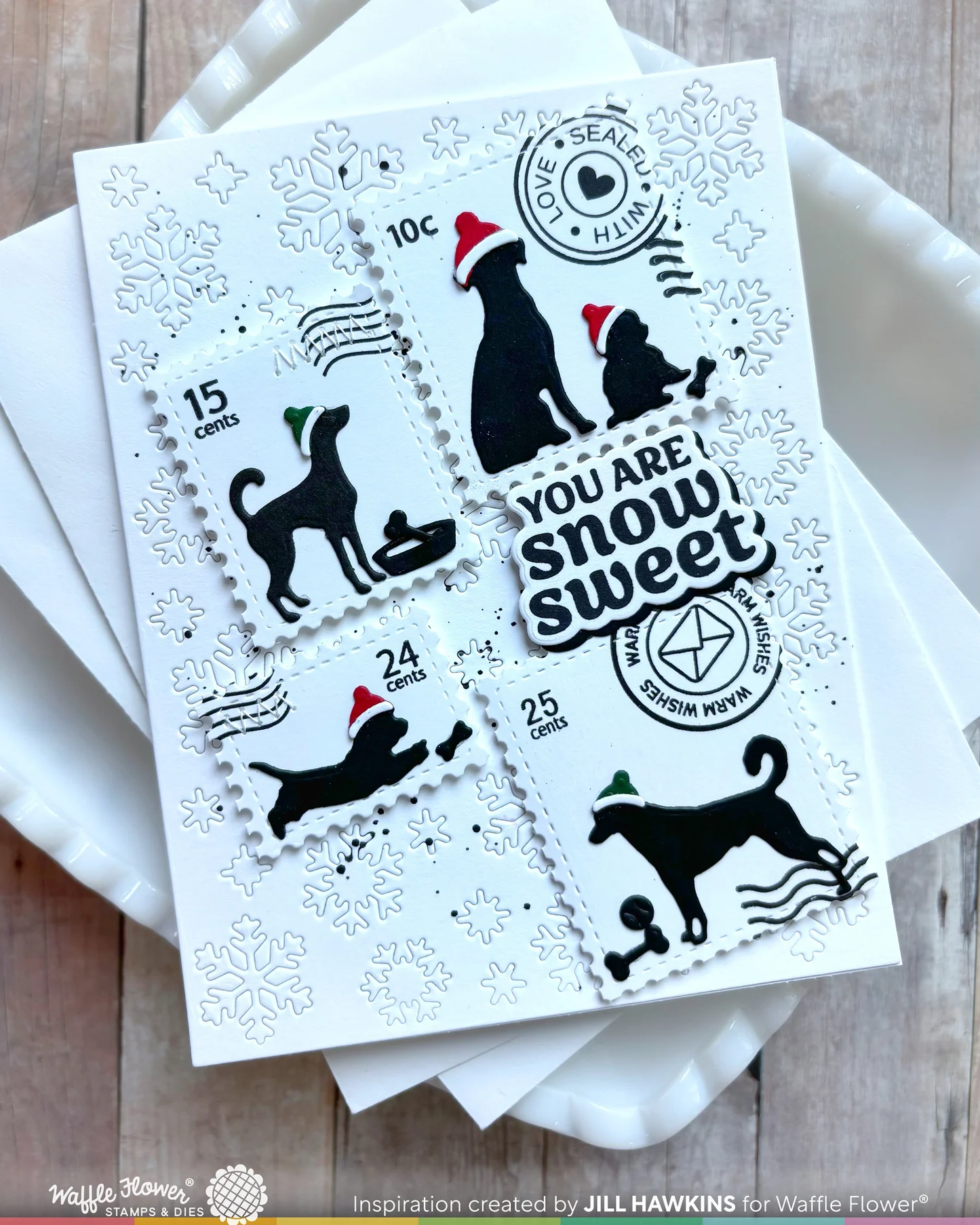 Waffle Flower - Snowflake Background Die