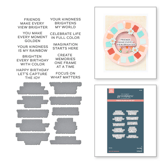 Spellbinders - Reel Color Sentiments Press Plate & Die Bundle