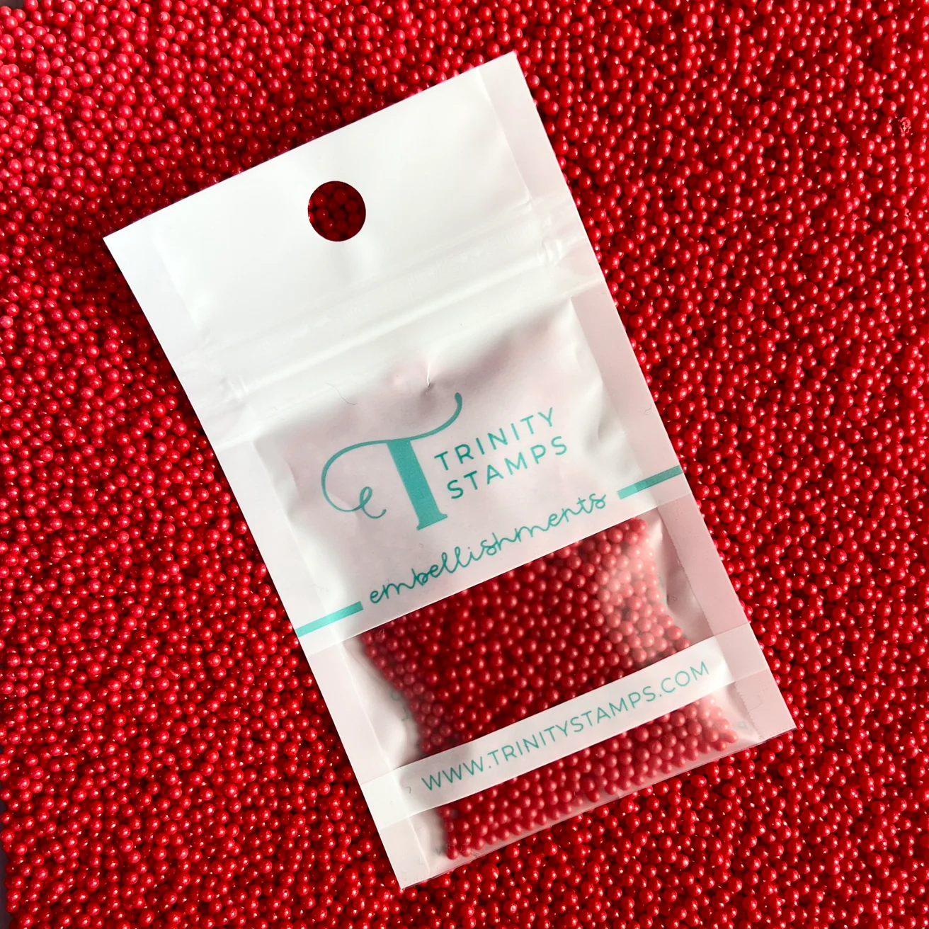 Trinity Stamps - Shaker Pop Embellishment - Opaque Red