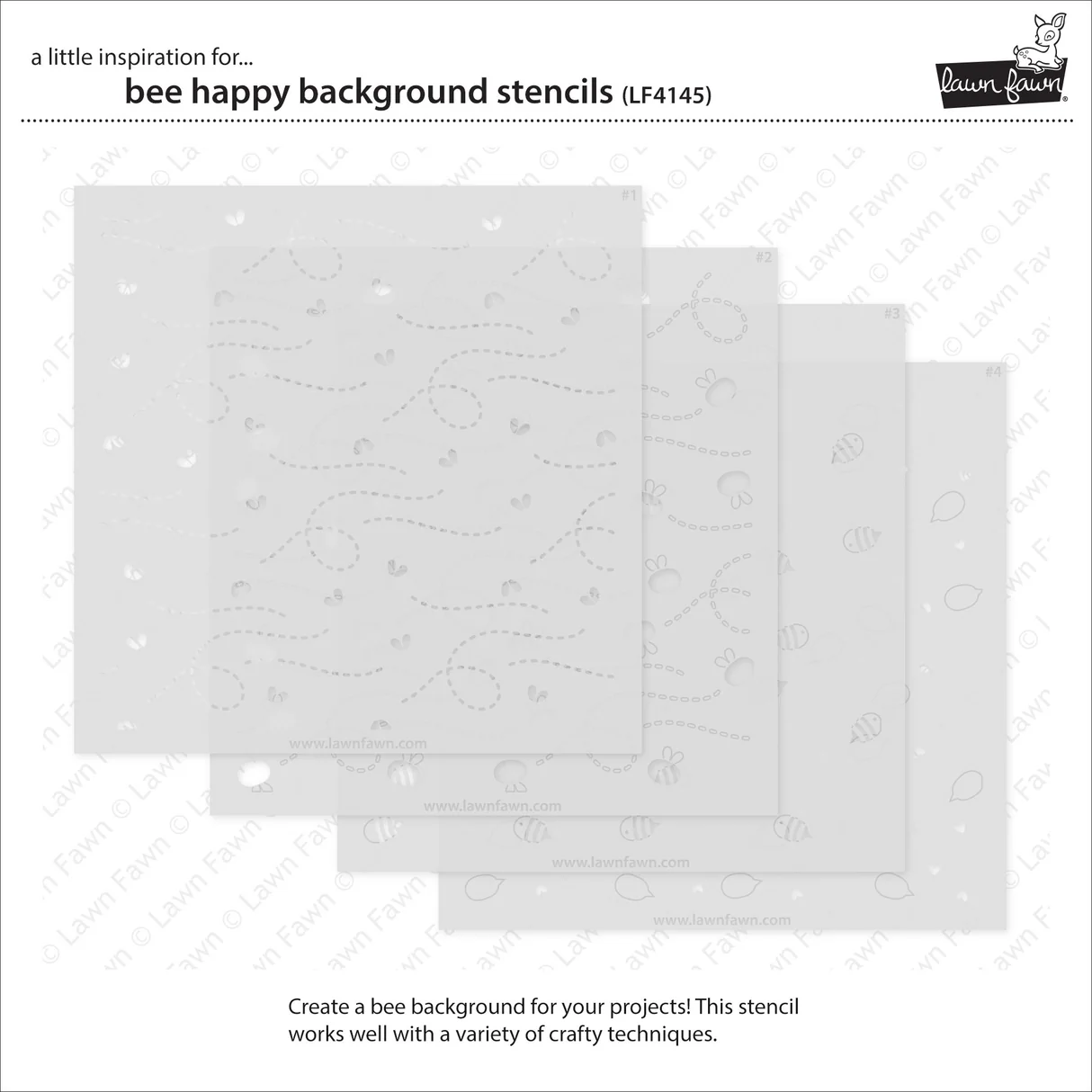 Lawn Fawn - Bee Happy Background Stencil Set