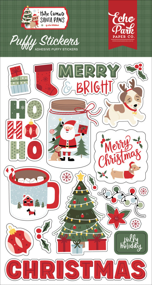 Echo Park - Here Comes Santa Paws - Puffy Stickers