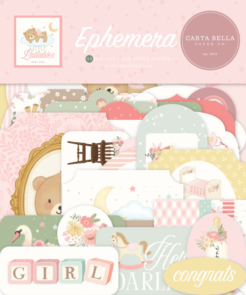 Carta Bella - Little Lullabies Baby Girl - Ephemera