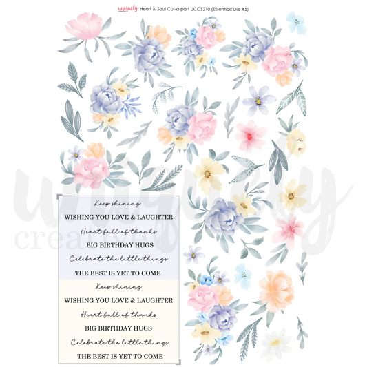 Uniquely Creative - Heart & Soul - Floral Mini Cut-A-Part Sheet
