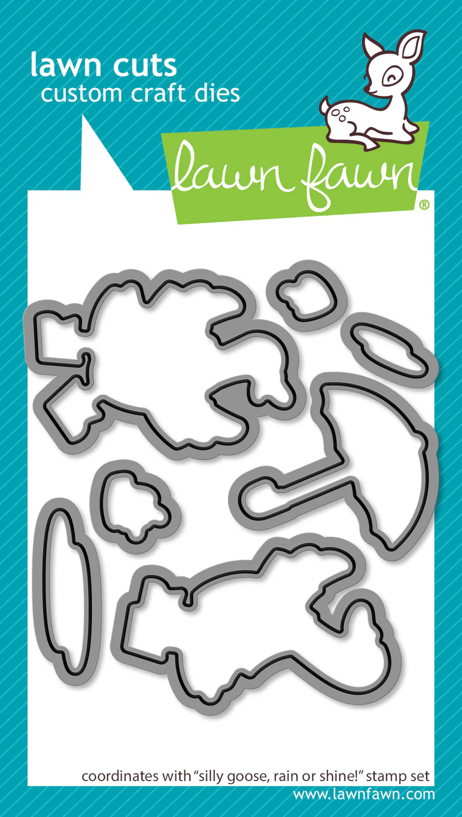 Lawn Fawn - Silly Goose, Rain or Shine! Stamp, Die & Stencil Bundle