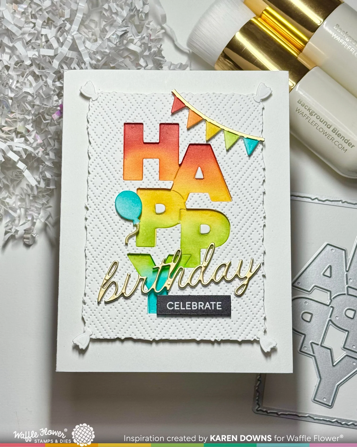 Waffle Flower - Script Birthday Die Set