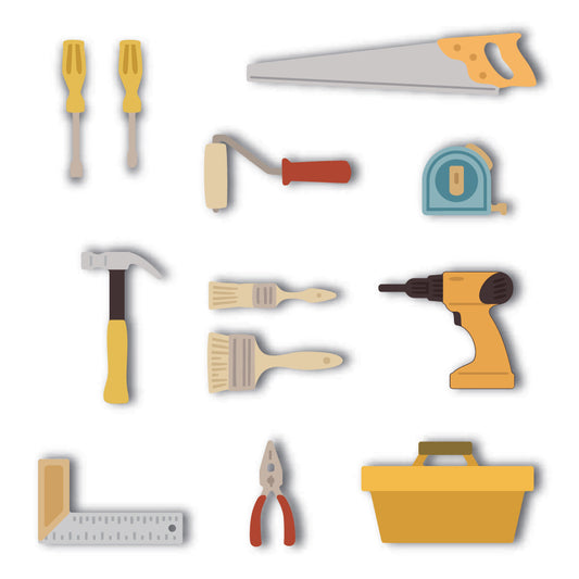 Honey Bee - Lovely Layers: Pegboard Garage Tools Die Set