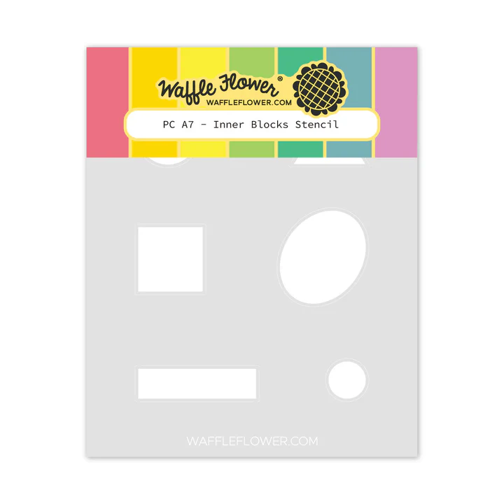 Waffle Flower - Postage Collage - A7 Inner Blocks Stencil
