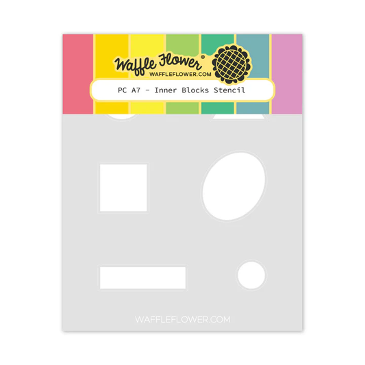 Waffle Flower - Postage Collage - A7 Inner Blocks Stencil