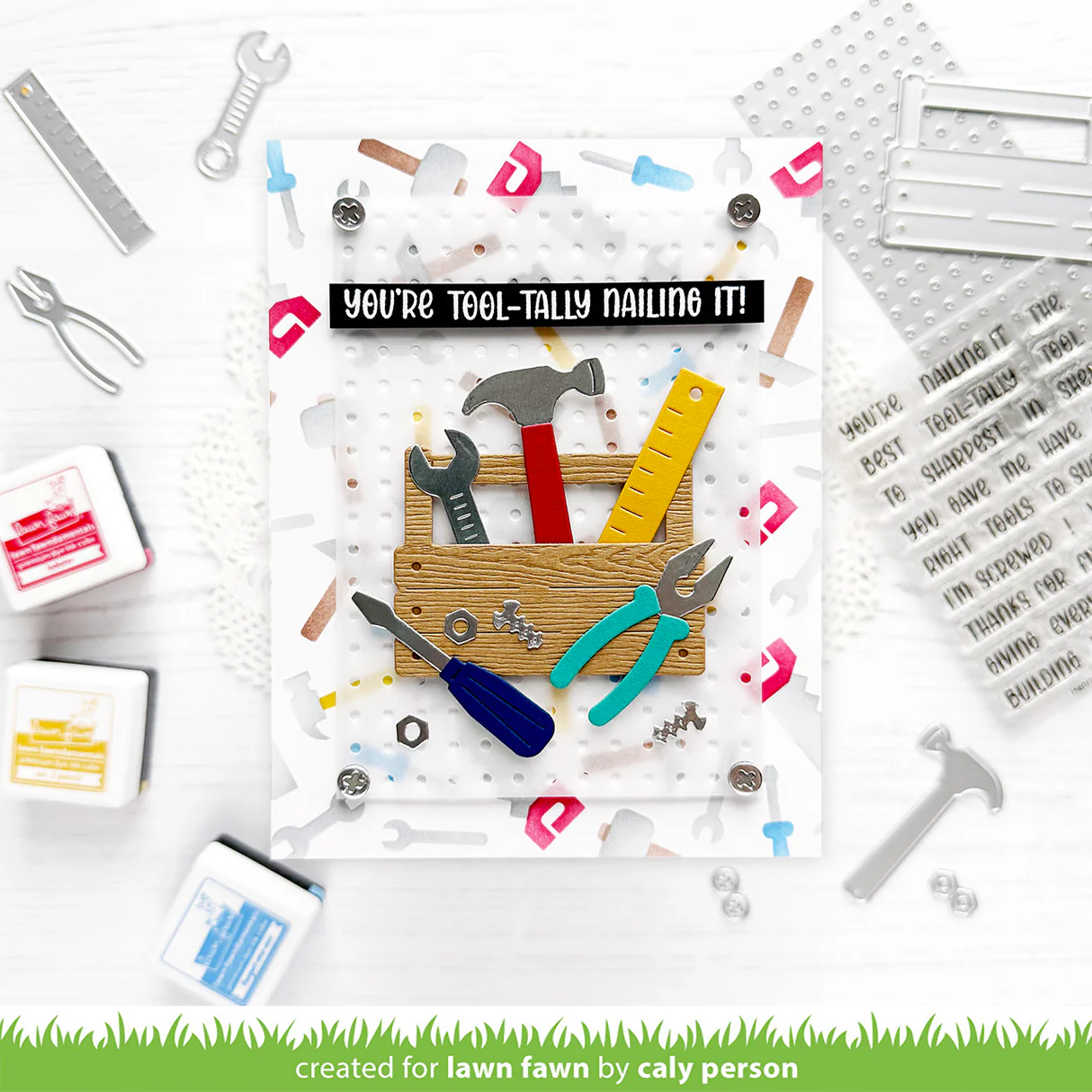 Lawn Fawn - Tool Time Background Stencil Set