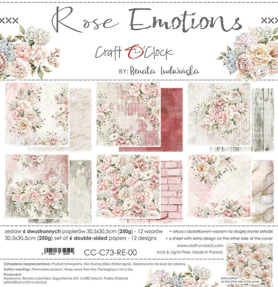 Craft O'Clock - Rose Emotions - 12x12 Paper Pad