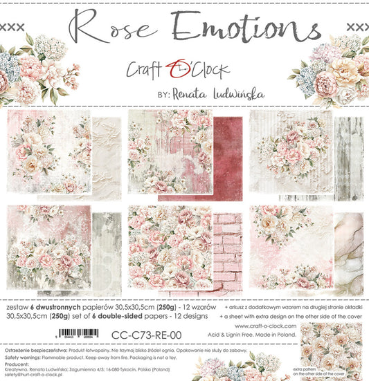 Craft O'Clock - Rose Emotions - 12x12 Paper Pad