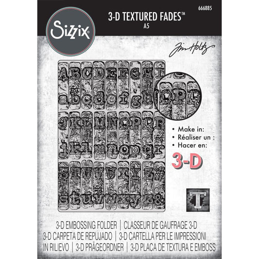 Sizzix - 3D Texture Fades Embossing Folder - A5: Typewriter Large