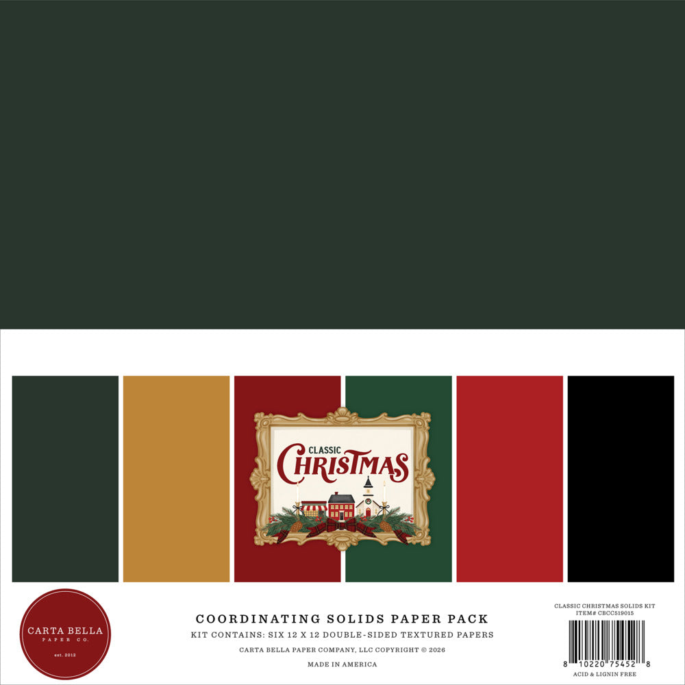 Carta Bella - Classic Christmas - Solids Paper Pack