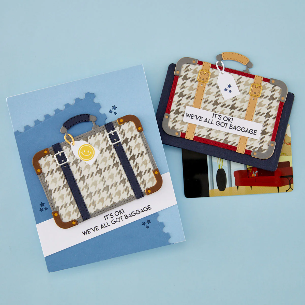 Spellbinders - Retro Suitcase and Sentiments Stamp & Die Bundle