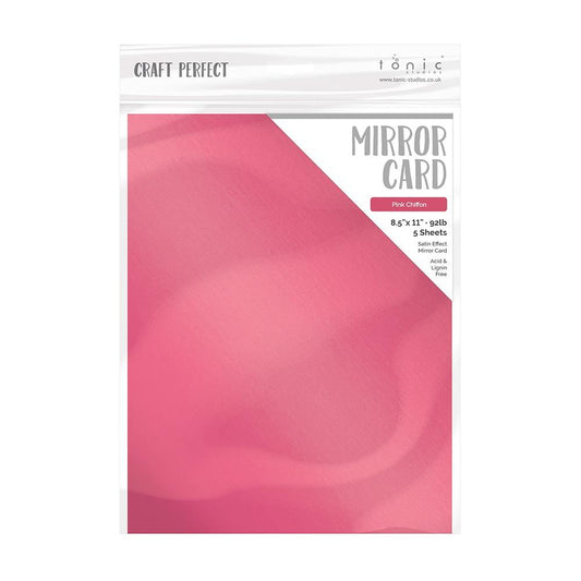 Craft Perfect - Satin Mirror Cardstock - Pink Chiffon