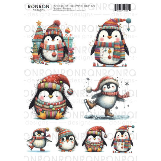 RonRon Designs - Rice Paper - Penguins
