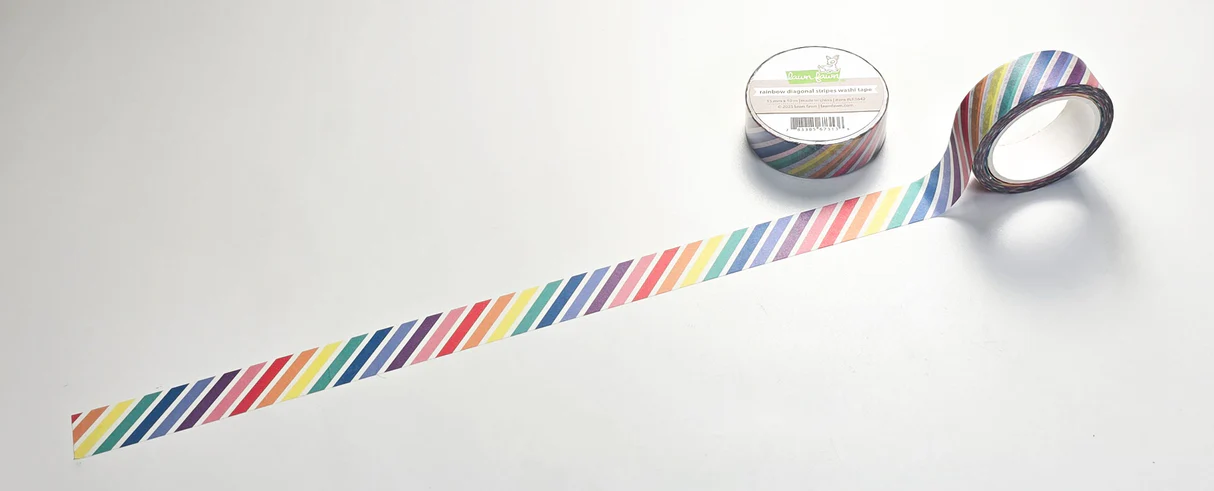 Lawn Fawn - Rainbow Diagonal Stripes Washi Tape