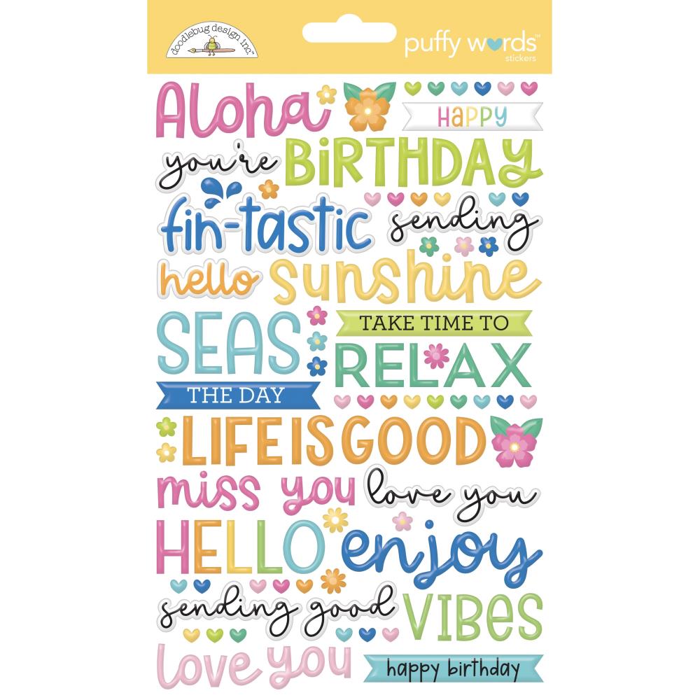 Doodlebug - Summer Fun - Puffy Words Stickers
