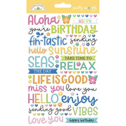 Doodlebug - Summer Fun - Puffy Words Stickers