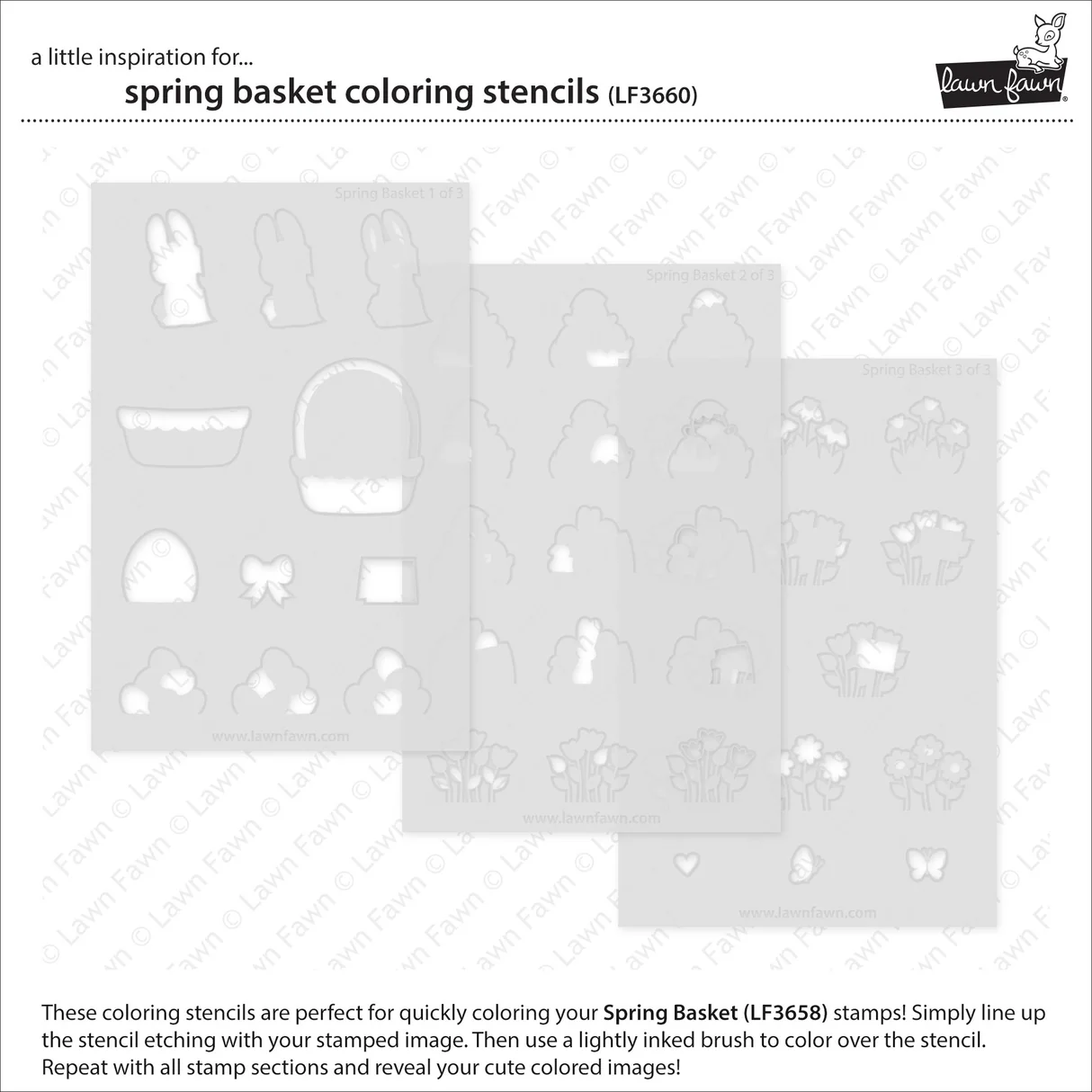 Lawn Fawn - Spring Basket Coloring Stencilling Set