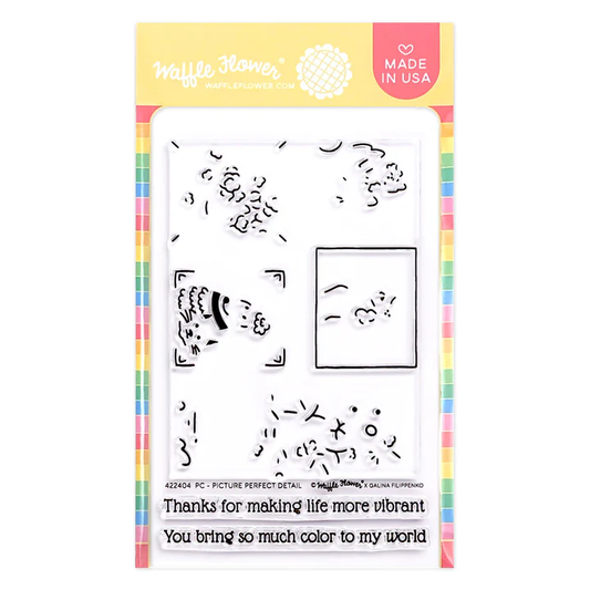 Waffle Flower - Postage Collage - Picture Perfect Stamp & Stencil Set Bundle