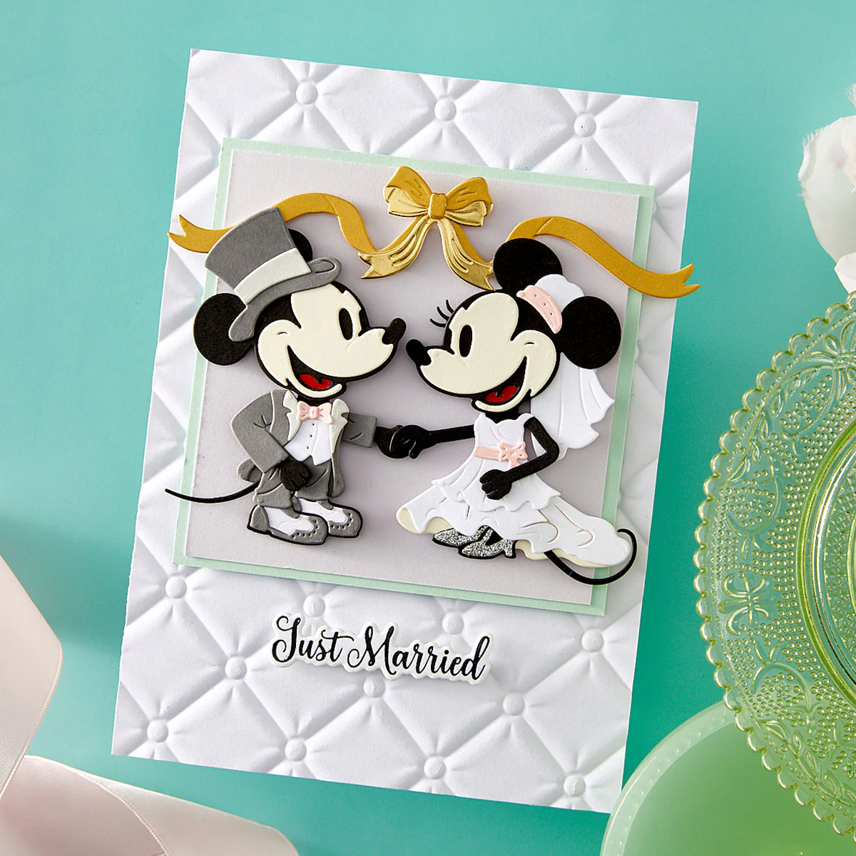 Spellbinders - Classic Mouse Wedding Sentiments Press + Foil Plate & Die Set